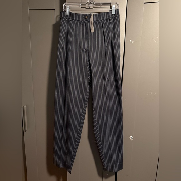 The Drop Women's Sky Captain Striped Suiting Pleated Pant by @signedblake - Picture 3 of 6
